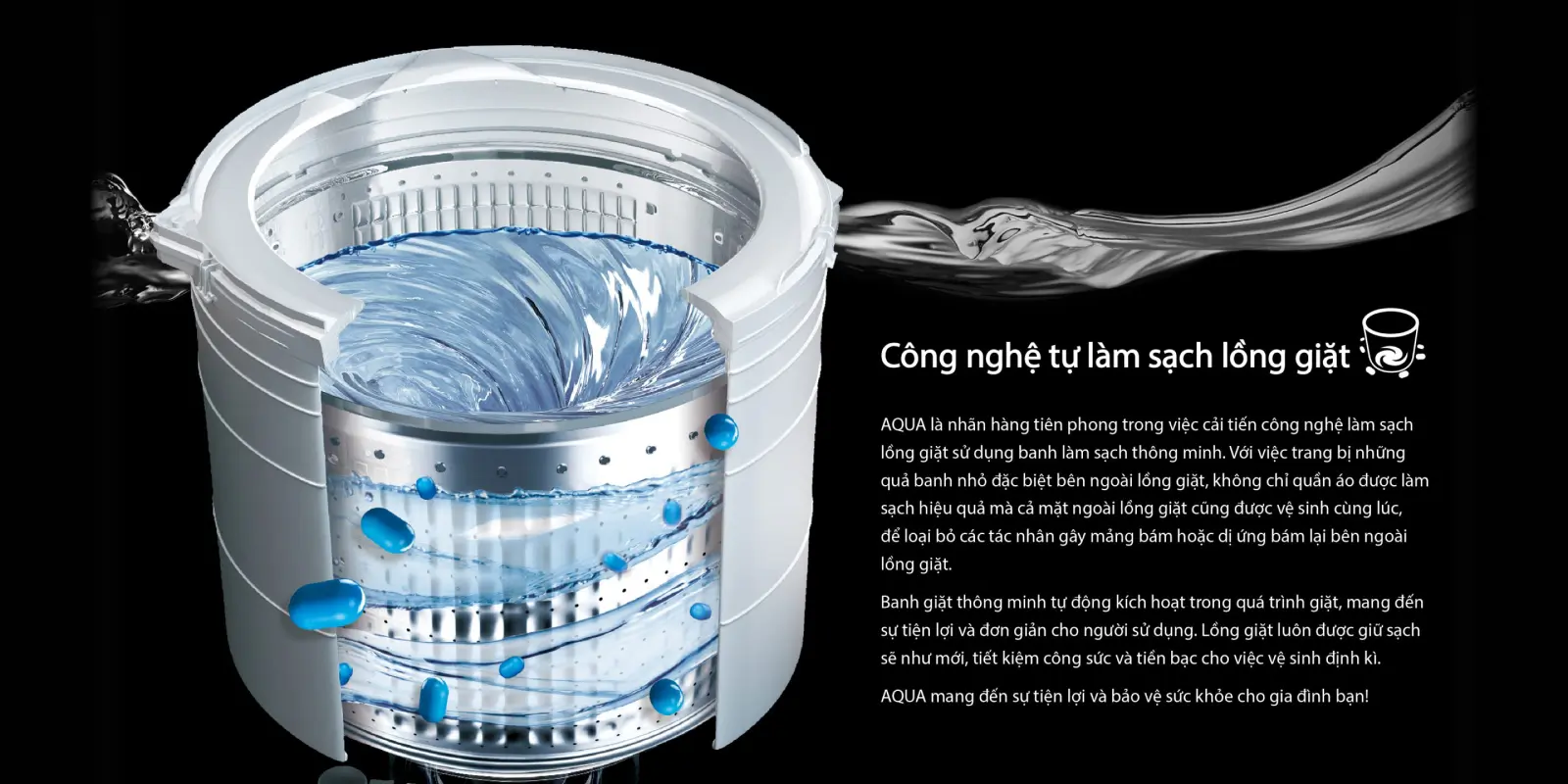 Máy giặt lồng đứng Aqua 13kg DD Inverter AQW-FR130UHT-SS
